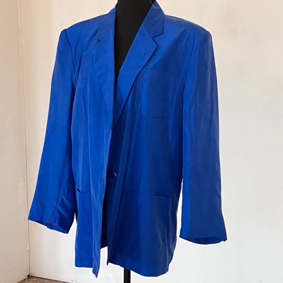Sellecas Silk Royal blue 100% silk blazer - Picture 9 of 11